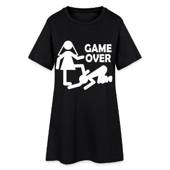 JGA Braut Bräutigam Heirat Game Over Geschenk - Frauen T-Shirt-Kleid - Schwarz - Vorne
