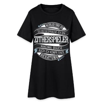 Zither Zitherspieler - Frauen T-Shirt-Kleid - Schwarz - Vorne