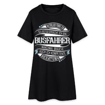 Busfahrer - Frauen T-Shirt-Kleid - Schwarz - Vorne