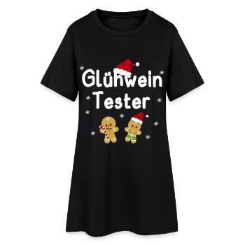 Glühwein Tester Geschenk Weihnachtsmarkt Weihnacht - Frauen T-Shirt-Kleid - Schwarz - Vorne