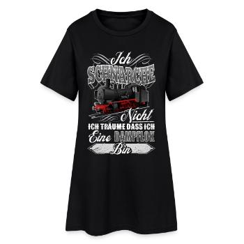 Dampflok Schnarchen - Frauen T-Shirt-Kleid - Schwarz - Vorne