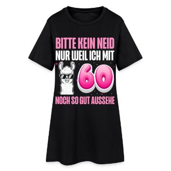 60. Geburtstag Alpaka - Frauen T-Shirt-Kleid - Schwarz - Vorne