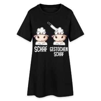Schaf Gestochen Schaf - Frauen T-Shirt-Kleid - Schwarz - Vorne