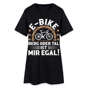 E-Bike - Frauen T-Shirt-Kleid - Schwarz - Vorne