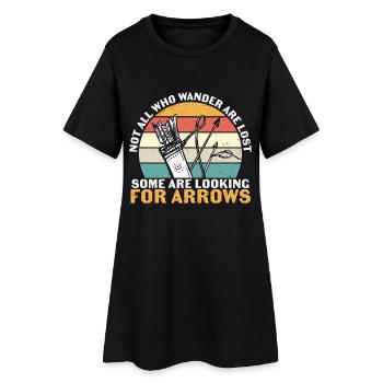 Tir à l’arc à la recherche de flèches - Robe T-shirt Femme - noir - Devant