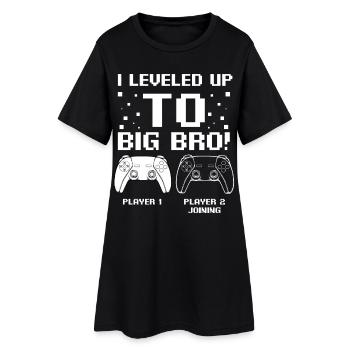 I Leveled Up to Big Bro! - Frauen T-Shirt-Kleid - Schwarz - Vorne
