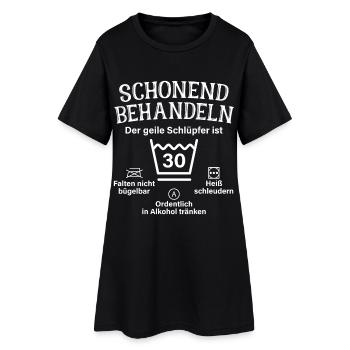 Schonend Behandeln Geiler Schlüpfer 30. Geburtstag - Frauen T-Shirt-Kleid - Schwarz - Vorne