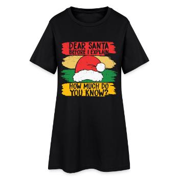 Cher Père Noël, combien savez-vous - Robe T-shirt Femme - noir - Devant