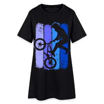 | rétro Bmx Bmx Bike Rider Bleu | Vélo Bmx - Robe T-shirt Femme - noir - Devant