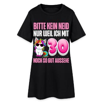 30. Geburtstag frauen Einhorn - Frauen T-Shirt-Kleid - Schwarz - Vorne