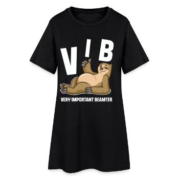 Beamter - Frauen T-Shirt-Kleid - Schwarz - Vorne