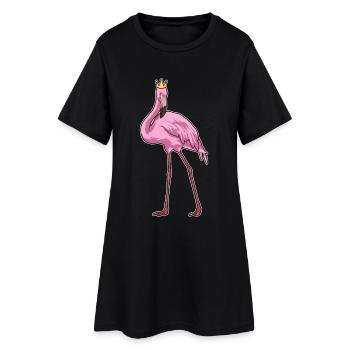 Couronne de flamant rose - Robe T-shirt Femme - noir - Devant
