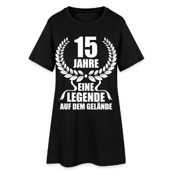 15 Jahre Im Dienst Dienstjubiläum Legende Arbeit - Frauen T-Shirt-Kleid - Schwarz - Vorne