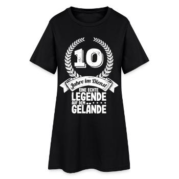 10 Jahre Im Dienst Dienstjubiläum Firmenjubiläum - Frauen T-Shirt-Kleid - Schwarz - Vorne