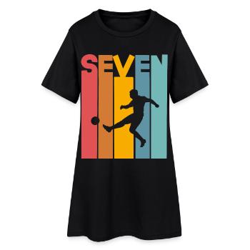 Football 7 years children's birthday party - Women’s T-Shirt Dress - black - Front
