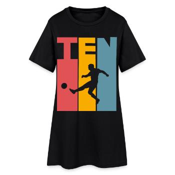 Football 10 years children's birthday party - Women’s T-Shirt Dress - black - Front