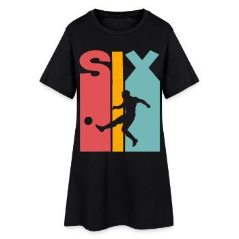 6 ans football enfants 6ème anniversaire - Robe T-shirt Femme - noir - Devant