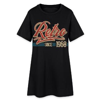 Retro 1968 Jahrgang Baujahr Geburtstag Vintage - Frauen T-Shirt-Kleid - Schwarz - Vorne