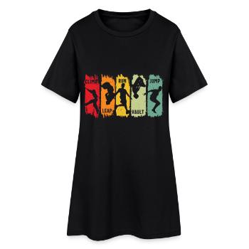 Parkour Escalade Saut en course libre Saut en saut - Robe T-shirt Femme - noir - Devant