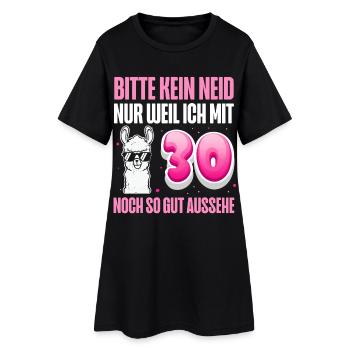 30. Geburtstag frauen Alpaka - Frauen T-Shirt-Kleid - Schwarz - Vorne
