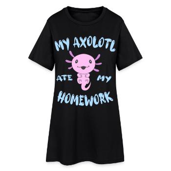 Lustiges Axolotl für die Schule - Frauen T-Shirt-Kleid - Schwarz - Vorne