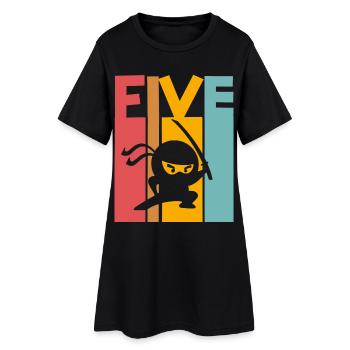 Ninja 5ème anniversaire Enfants - Robe T-shirt Femme - noir - Devant