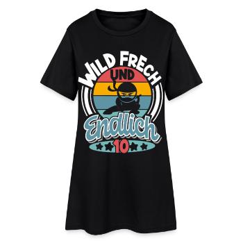 Ninja 10 Jahre Geburtstag Kinder - Frauen T-Shirt-Kleid - Schwarz - Vorne