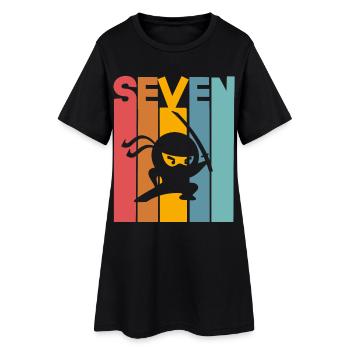 Ninja 7ème anniversaire Enfants - Robe T-shirt Femme - noir - Devant