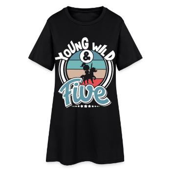 5 Jahre Ritter Kinder - Frauen T-Shirt-Kleid - Schwarz - Vorne