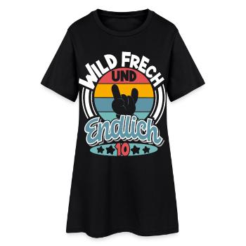 10. Geburtstag Wild Frech Und Endlich 10 - Frauen T-Shirt-Kleid - Schwarz - Vorne