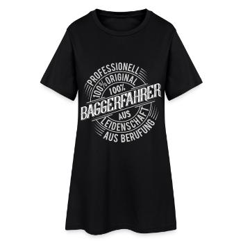 Baggerfahrer - Frauen T-Shirt-Kleid - Schwarz - Vorne