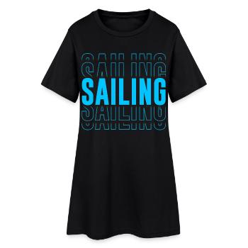 Sailing Typography - Text Stacked - Women’s T-Shirt Dress - black - Front