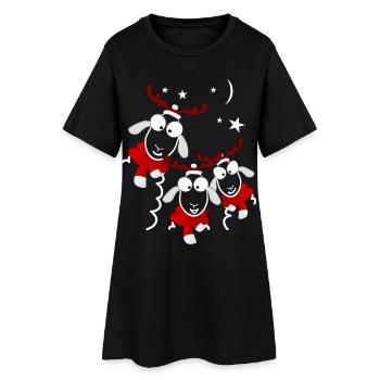 Rennes de Noël - Robe T-shirt Femme - noir - Devant