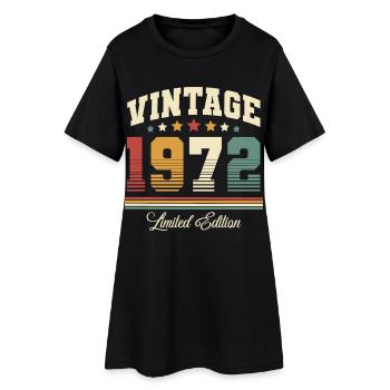 1972 Jahrgang Baujahr 50. Geburtstag Vintage - Frauen T-Shirt-Kleid - Schwarz - Vorne