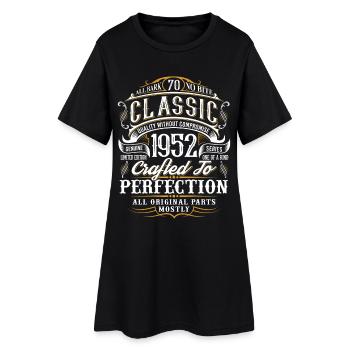 70e anniversaire Année de naissance 1952 Année de naissance - Robe T-shirt Femme - noir - Devant