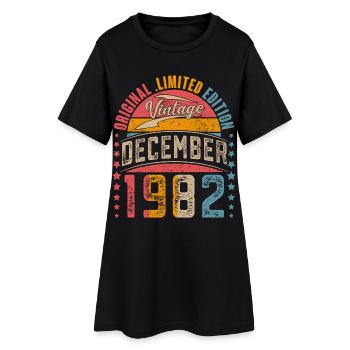 1982 Décembre Millésime 40e anniversaire Millésime - Robe T-shirt Femme - noir - Devant