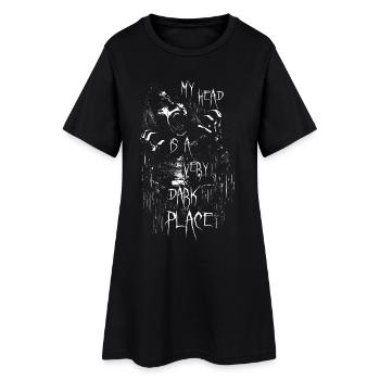 My Head Is A Very Dark Place Edgy Soft Grunge - Frauen T-Shirt-Kleid - Schwarz - Vorne
