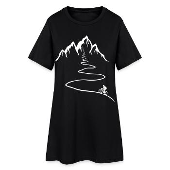 Vélo de route, Vélo, Montagne, Cycliste sur route, Route, Sentier - Robe T-shirt Femme - noir - Devant