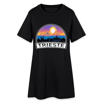 Trieste Italie Skyline Vintage Sunset Travel Souven - Robe T-shirt Femme - noir - Devant