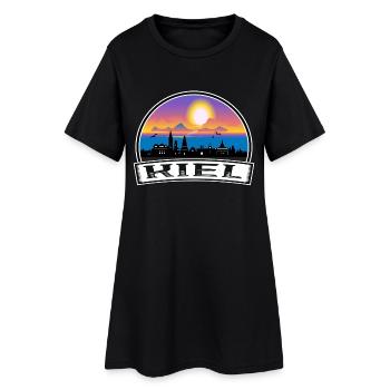 Kiel Allemagne Skyline Vintage Sunset Travel Souveni - Robe T-shirt Femme - noir - Devant