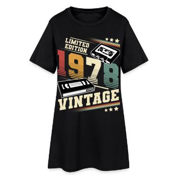 1978 Année de naissance Année de construction Anniversaire Vintage - Robe T-shirt Femme - noir - Devant