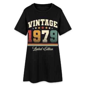 1979 Millésime Année de construction Anniversaire Vintage - Robe T-shirt Femme - noir - Devant