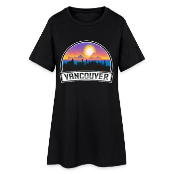 Vancouver Canada Skyline Vintage Sunset Travel Sou - Robe T-shirt Femme - noir - Devant