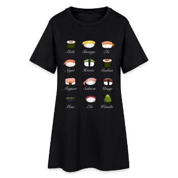Sushi Kit Vue d’ensemble Menu Japon Manga Food - Robe T-shirt Femme - noir - Devant