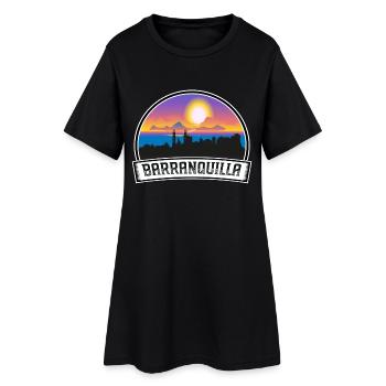 Barranquilla Colombia Skyline Vintage Sunset Trave - Robe T-shirt Femme - noir - Devant