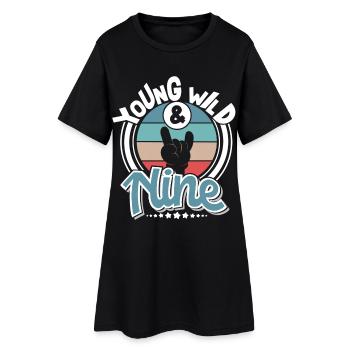 9 ans 9ème anniversaire - Robe T-shirt Femme - noir - Devant