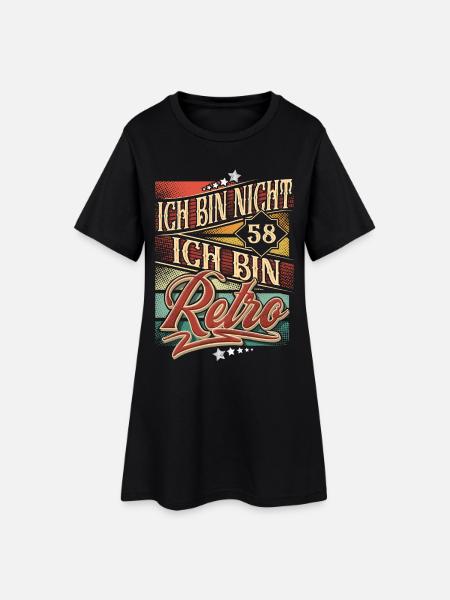 58. Geburtstag Retro Vintage - Frauen T-Shirt-Kleid - Schwarz