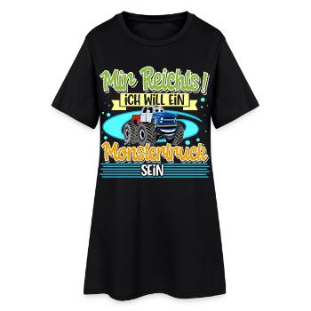 Monstertruck - Frauen T-Shirt-Kleid - Schwarz - Vorne
