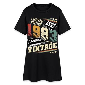 1983 Année de naissance Année de construction Anniversaire millésime - Robe T-shirt Femme - noir - Devant