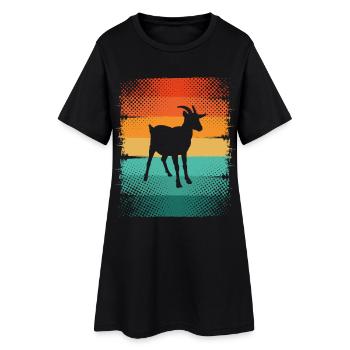 Chèvre - Robe T-shirt Femme - noir - Devant